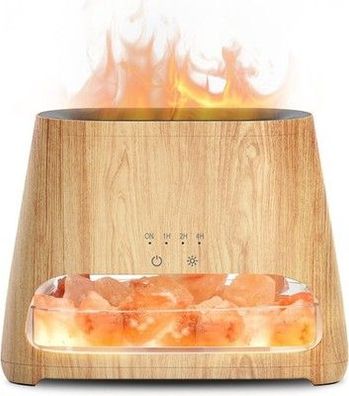Salking 2-in-1 Aroma Diffuser & Salt Range Pakistan, Flammeneffekt 150ml (Holz)