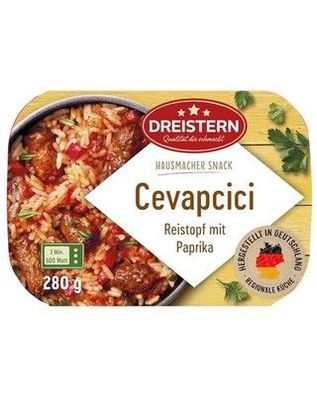 Dreistern Cevapcici 280g I Mit Paprika & Reis I Herzhaftes Fertiggericht