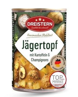 Dreistern Jägertopf 400g I Kartoffeln & Champignons I Herzhaftes Fertiggericht