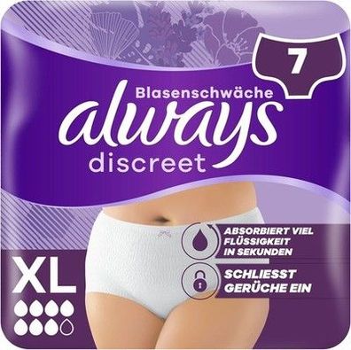 Always Discreet Inkontinenz-Höschen Plus Für Frauen, XL, 7 Höschen, (3x 7 Stück)