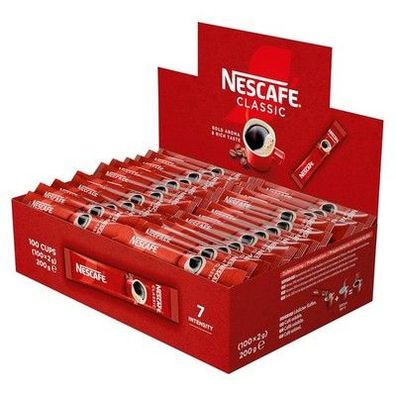 Nescafé Classic Sticks, löslicher Bohnenkaffee in Einzelportionen (100 x 2g)