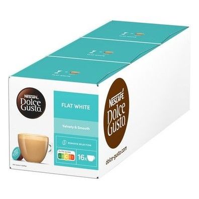 Nescafé DOLCE GUSTO Flat White Kaffeekapseln 3er Pack (3x 16 Kapseln) Flat White