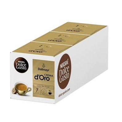 Nescafé DOLCE GUSTO Dallmayr Crema d'Oro Kaffeekapseln 3er Pack (3 x 16 Kapseln)