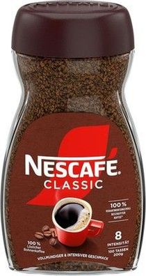 Nescafé Classic, löslicher Bohnenkaffee aus gerösteten Kaffeebohnen, 200g Pack