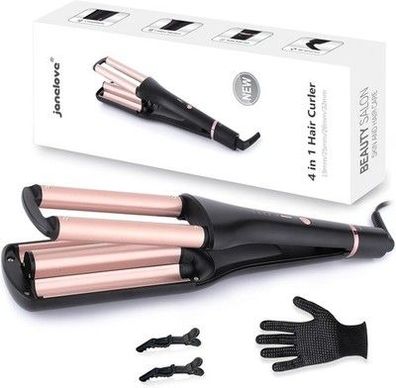 janelove [19/25/28/32mm] Welleneisen für Haare 4-in-1 Lockenstab, 160°C - 210°C