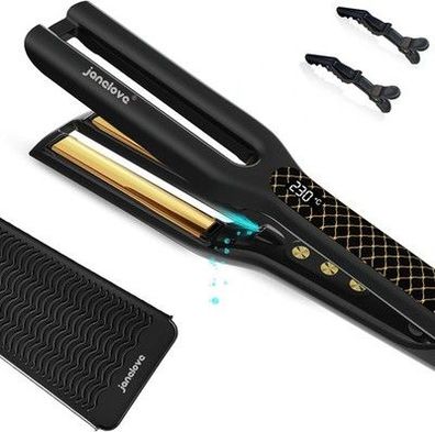 Janelove Ionen Glätteisen mit Silikonbeutel, 4x10mm Titan-Platten, 80°C-230°C