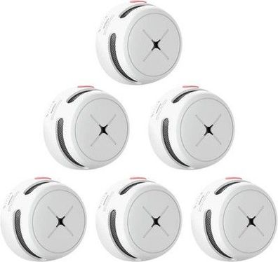 Rauchmelder 6er Set, Aegislink 10-Jahres Batterie Mini photoelektrischer Melder