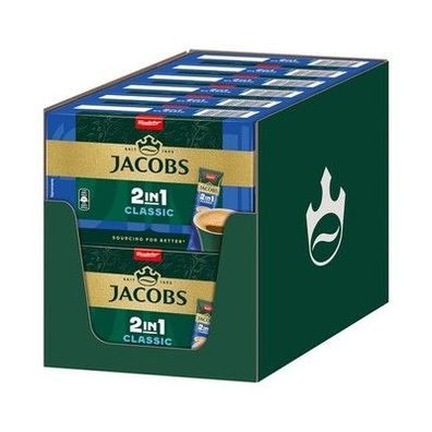Jacobs 2-in-1 Classic, Instant Kaffee Sticks, löslicher Bohnenkaffee 12x 10 Stk