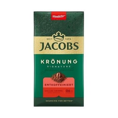 Jacobs Filterkaffee Krönung Entkoffeiniert mittlere Röstung Intensität 6/10 500g