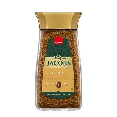 Jacobs Gold löslicher Bohnenkaffee, Instant Kaffee, 200 g im Glas, 112 Getränke