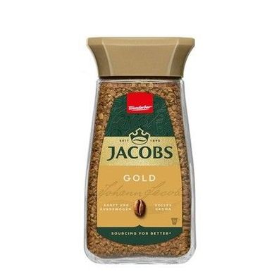Jacobs Gold löslicher Bohnenkaffee, Instant Kaffee, 100 g im Glas, 56 Getränke