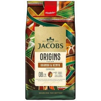 Jacobs Kaffeebohnen Origins Uganda & Kenia, Intensität 8/10, 1kg, Espresso