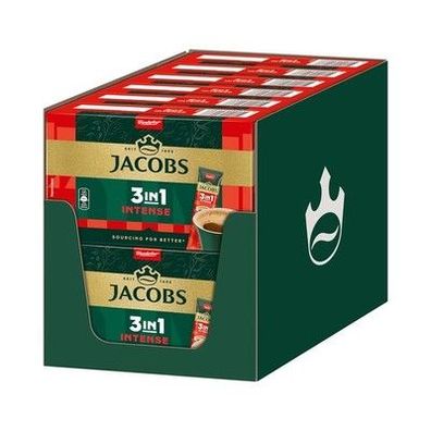 Jacobs 3-in-1 Intense, Instant Kaffee Sticks, Creamer und Zucker, 12 x 10 Sticks