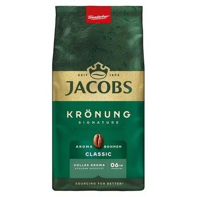 Jacobs Kaffeebohnen Krönung Classic Aroma-Bohnen, nussig mit Zitrusnote, 500g
