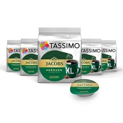 Tassimo Kapseln Jacobs Krönung XL, 5x 16 Pads 80 Kaffeekapseln, Mittlere Röstung