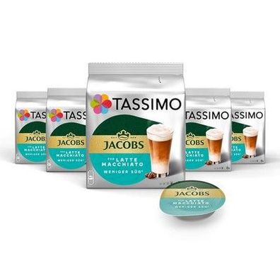 Tassimo Kapsel Jacobs Typ Latte Macchiato Weniger Süß 5x 8 Pads 40 Kaffeekapseln