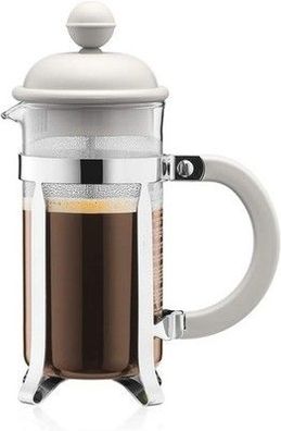 Bodum Caffettiera French Press Weiß – 350ml / 3 Tassen Kaffeebereiter –BPA-frei
