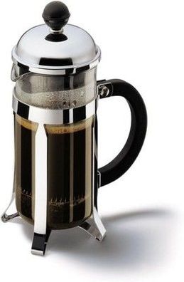 Bodum French Press Chambord - 350ml / 3 Tassen Silber Kaffeebereiter, BPA-frei