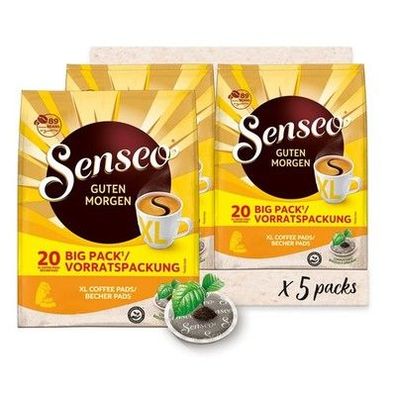 Senseo Pads Guten Morgen XL, Vorratspackung, 5 x 20 Getränke, 100 Kaffeepads