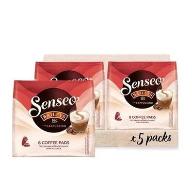 Senseo Pads Typ Cappuccino Baileys, 5x 8 Getränke 40 Kaffeepads Mittlere Röstung