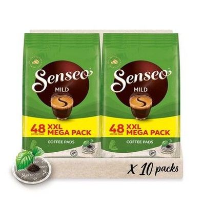 Senseo Pads Mild, Megapack XXL, 10x 48 Getränke, 480 Kaffeepads, Leichte Röstung