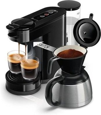 Philips Senseo Switch Pad- & Filterkaffeemaschine 2-in-1-Brühtechnologie schwarz
