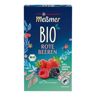 Meßmer Bio Rote Beeren | 100% natürliche Zutaten 20 Teebeutel | Vegan Glutenfrei