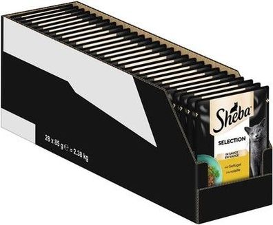 SHEBA Portionsbeutel Nassfutter Katzen Selection in Sauce Geflügel (28 x 85g)