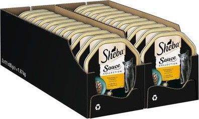 SHEBA Schale Nassfutter Katzen Sauce Collection Frikassee Truthahn (2x 11 x 85g)