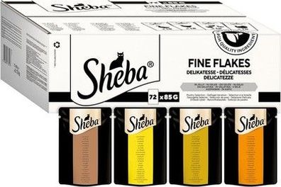 SHEBA Katzenfutter nass - 72 x 85g Portionsbeutel - Geflügel Variation in Gelee