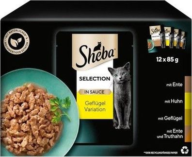 Sheba Selection in Sauce Katzennahrung – Katzen-Futter in 48 Beuteln à 85g
