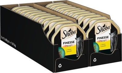 SHEBA Schale Nassfutter für Katzen Finesse Feine Pastete mit Huhn (22 x 85g)