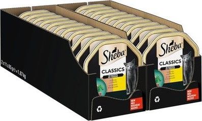Sheba Classics in Pastete Katzenfutter Pasteten mit feinen Stückchen (22 x 85g)