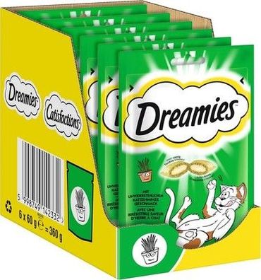 Dreamies Katzensnacks - 6x60g - mit Katzenminze - Traumhaft Katzen Leckerlies