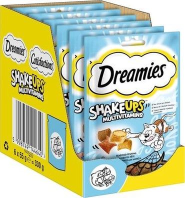 Dreamies SHAKE UPS Multivitamins Seafood Festival Katzenleckerlis 55g (6 Beutel)