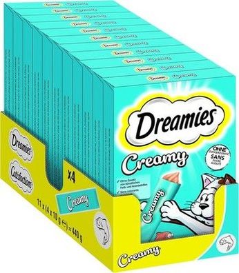 Dreamies Katzenleckerlis Creamy Snacks mit Lachs 44 Portionsbeutel (11x 4 x 10g)