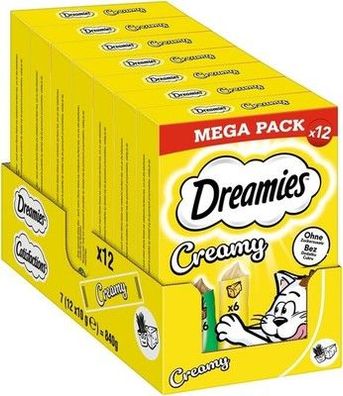 Dreamies Creamy mit Katzenminze und Käse, 7x12x10g Multipack - Katzenleckerlis