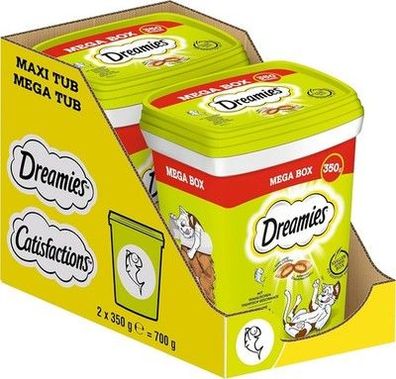 Dreamies Klassiker Katzensnacks Thunfisch Traumhaft knusprige Taschen 2 x 350g