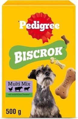 Pedigree Biscrok Multi Mix Hundesnacks 6 x 500g, Erwachsene Hunde, Snacks, 3 kg