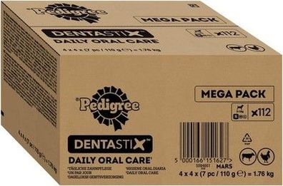 Pedigree DentaStix 1 x Täglich Hundeleckerli für Hunde, Huhn & Rind - 1,76 kg
