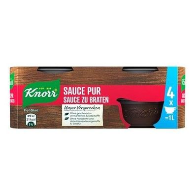 Knorr Sauce Pur Sauce zu Braten (112g) Ohne Konservierungsstoffe, Vegan, Kochen