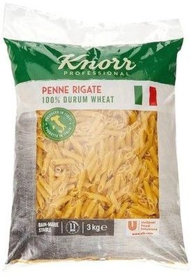 Knorr Penne Rigate Röhrennudeln - Nudeln Großpackung, 1 x 3 kg, Nudel Packung