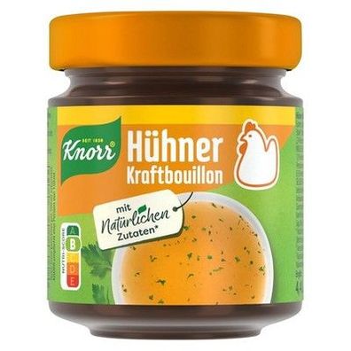 Knorr Hühner Kraftbouillon im Glas Hühnerbrühe mit kräftigem Geschmack 4,4 Liter