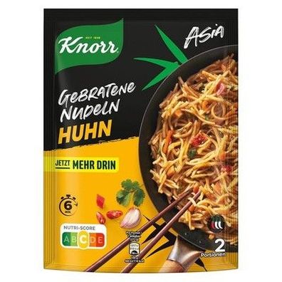 Knorr Asia Noodles Gebratene Nudeln Huhn schnelles Gericht, 2 Portionen 10x 134g