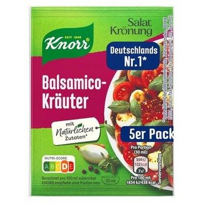 Knorr Salatkrönung Balsamico-Kräuter für ein leckeres Salatdressing (15x 52 ml)