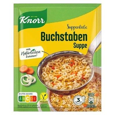 Knorr Suppenliebe Buchstaben Suppe Nudelsuppe mit natürlichen Zutaten, 14 Beutel
