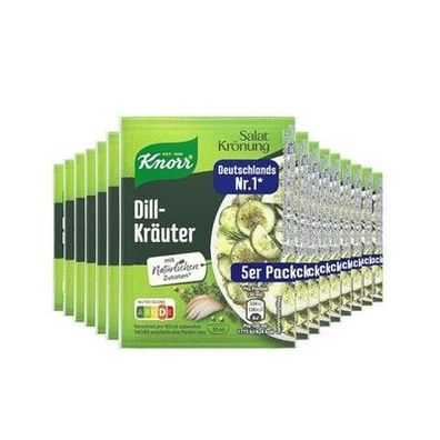 Knorr Salatkrönung Dill-Kräuter, ein leckeres Salatdressing 15x 5 x 3 Portionen