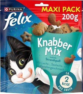 FELIX KnabberMix Strandspaß Katzensnack Knusper-Leckerlie, Fisch-Geschmack, 200g