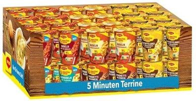 MAGGI 5 Minuten Terrine Sortimentsbox in 5 Geschmacksrichtungen (48 Becher)
