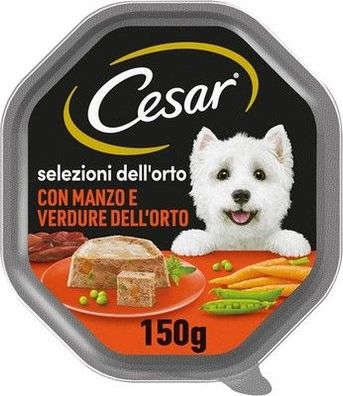 Cesar, Gartenvielfalt, Nassfutter für Hunde, 14 Schalen à 150 g, Hundefutter